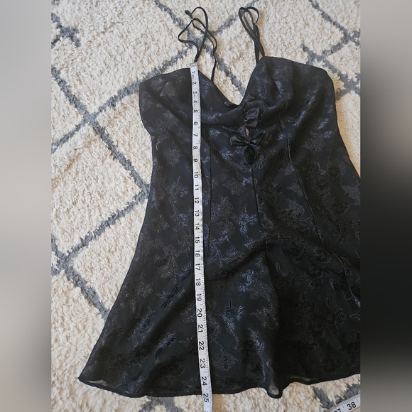 JOLYNN Vintage Low Black Slip Lingerie With Bow Detail Medium - Picture 6 of 6